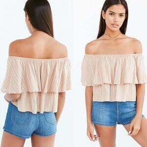 🦋 URBAN OUTFITTERS Off the Shoulder Stripe Top Small